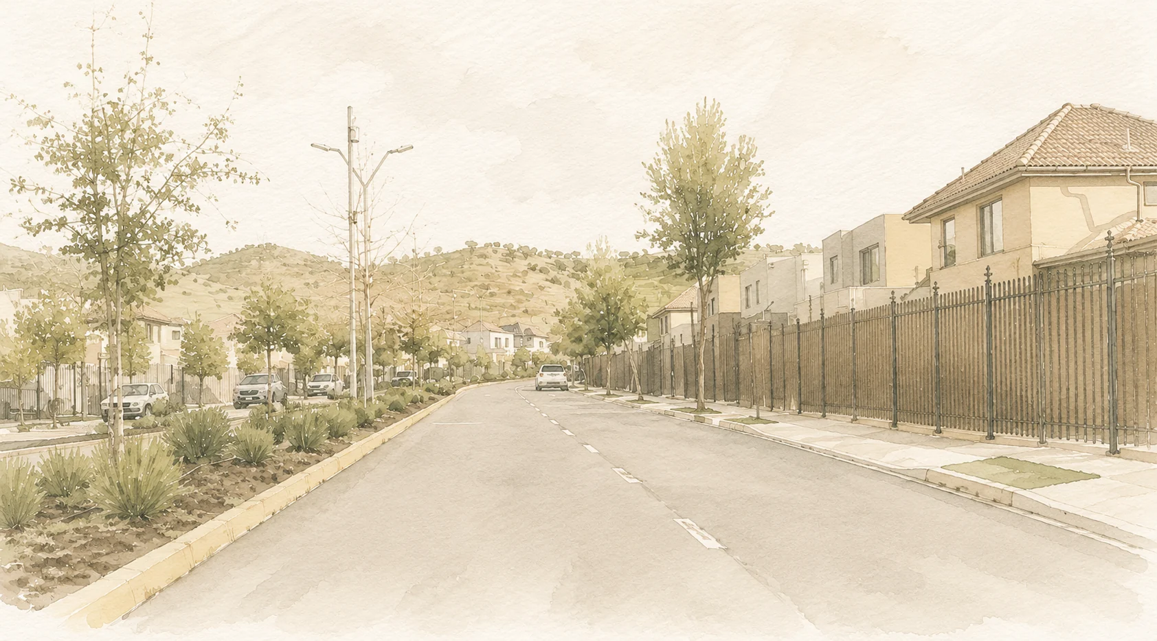 Avenida de acceso al Condominio Los Cormoranes II